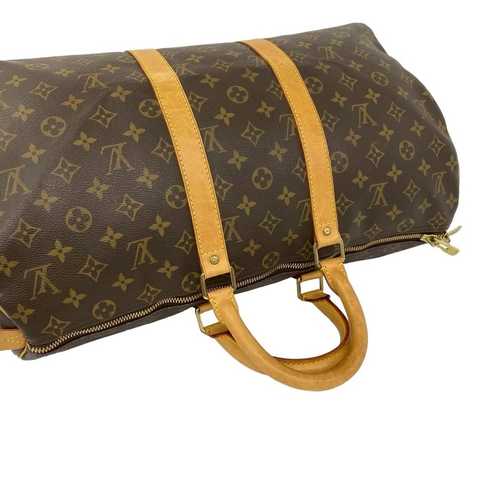 LOUIS VUITTON Vintage Brown Monogram Leather Keepall 45 Boston Bag - Picture 4 of 9